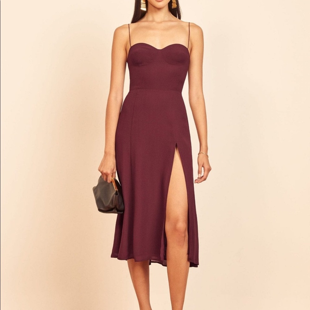 Red Strap Dress with Slit